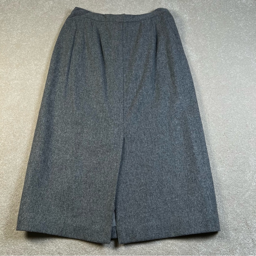 Vintage Wool Skirt A‎ Line KGR Gray Made in USA women's 12